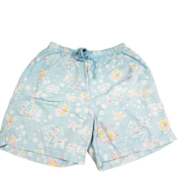 Fresh Produce Womens Pj Set Size Small 100% Cotton Sea Turtles Fish Used - Picture 5 of 10